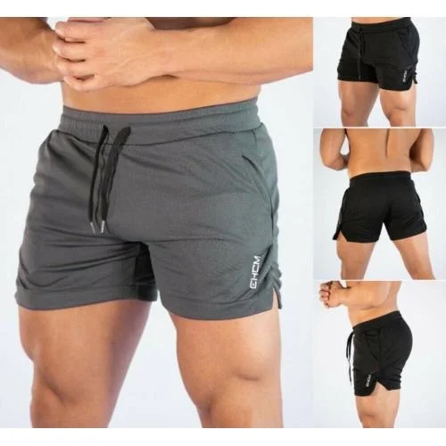 Best athletic shorts for women with built-in compression for support during workouts-Solid Color Men's Fitted Board Shorts for Bodybuilding Workout and Beach