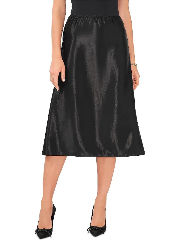 Anniversary Dresses for Special -Womens Satin A-Line Midi Skirt