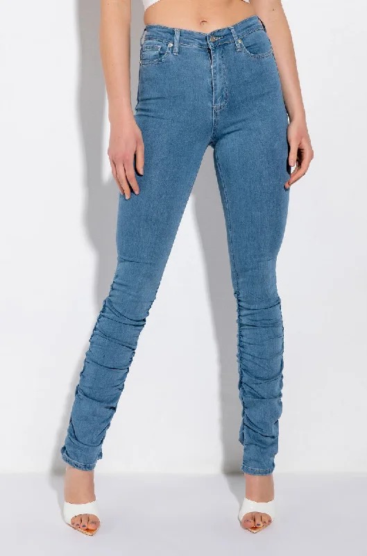 Weekend Jeans for Lazy -ANITTA STACKED HIGH WAISTED SKINNY JEANS