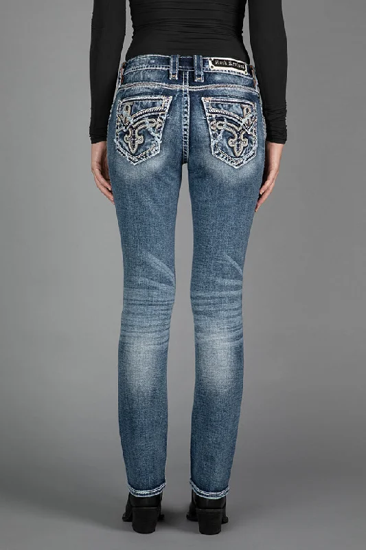 Relaxed Jeans for Comfortable -JANESSA STRAIGHT JEANS