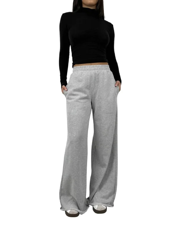 Bright colored tight trousers for women with striking hues for bold statement -Wide Leg Relaxed Sweatpants In Grey