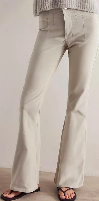 Bright colored tight trousers for women with striking hues for bold statement -Jayde Flare Corduroys In Mineral