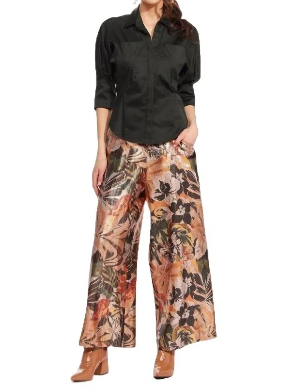 Stretchy tight trousers for women with soft fabric and flexible fit -Hepburn Pant In Glitter Bloom