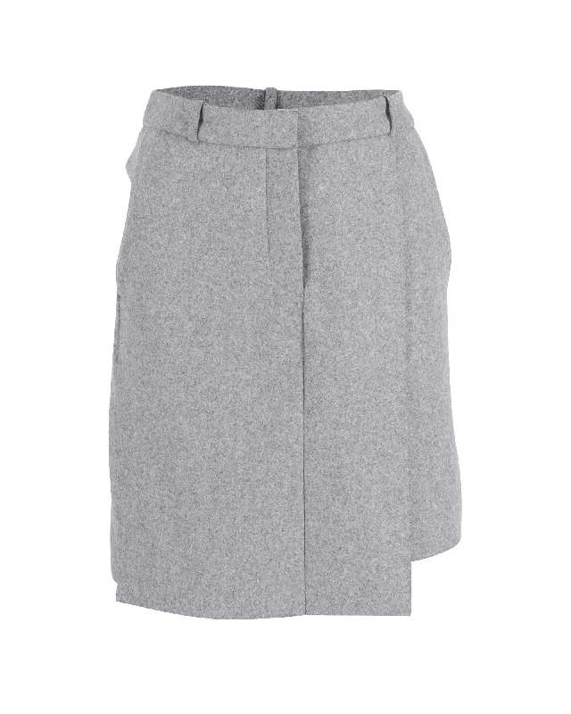 High-waisted Dresses for Flatter -Acne Studios Knee Length Skirt in Grey Wool