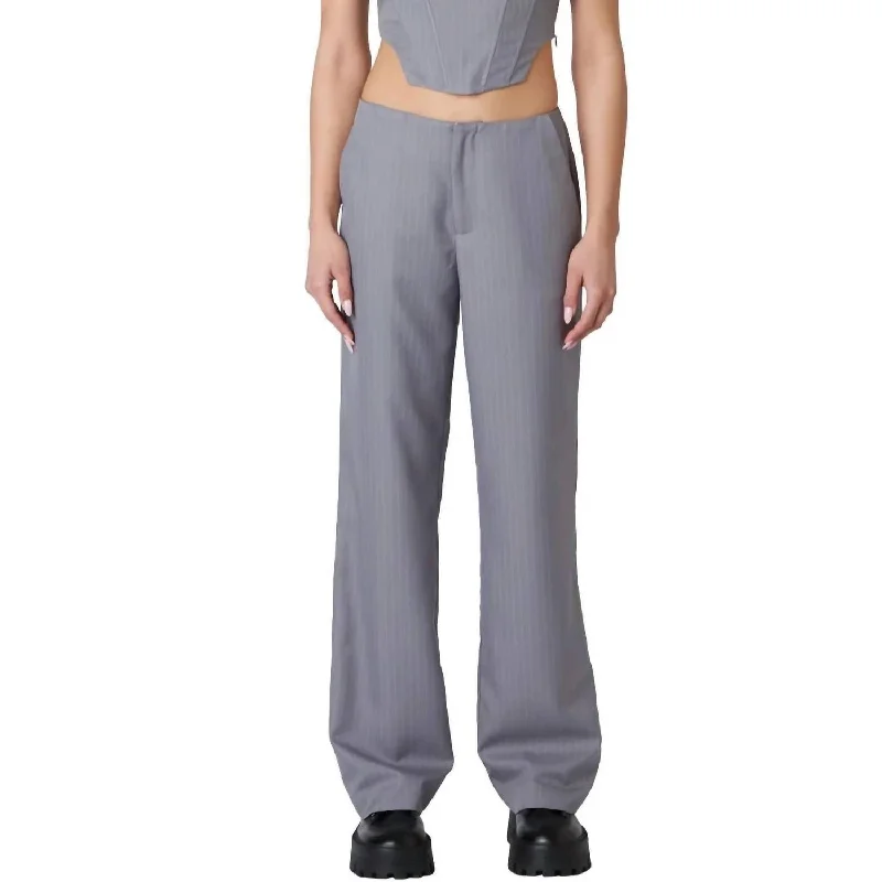 Stretch denim tight trousers for women with flexibility and stylish design -Eloise Trouser In Grey