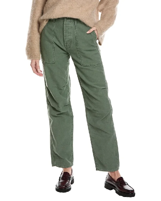 Color-block tight trousers for women with bold contrasts and modern flair -MOTHER The Awol Hover Roger That Straight Leg Jean