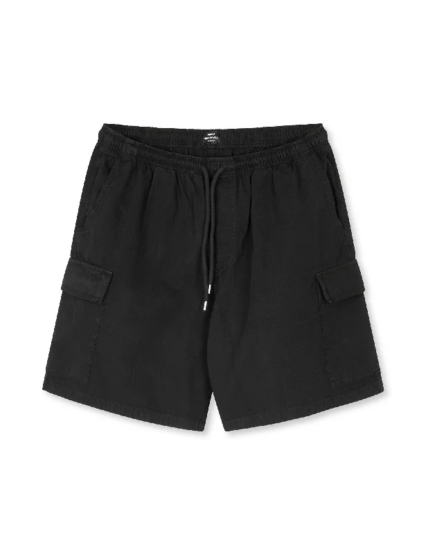 Best fitness shorts for women with breathable fabrics for high-performance activities-Cotton Ripstop Cargo Shorts, Black