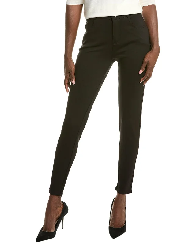 Lightweight tight trousers for women with breathable fabric and easy styling -T Tahari Ponte Fly Pant