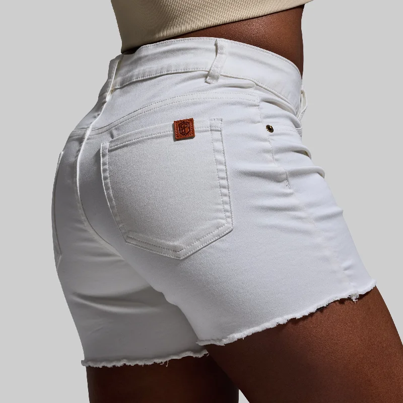 Camping Jeans for Wilderness -FLEX Stretchy Jean Short (White)