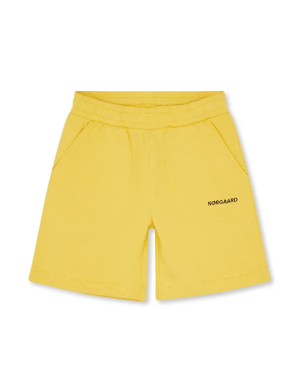 Trendy floral shorts for women with vibrant patterns for a chic and playful look-Organic Sweat Porsulano Shorts, Lemon Zest