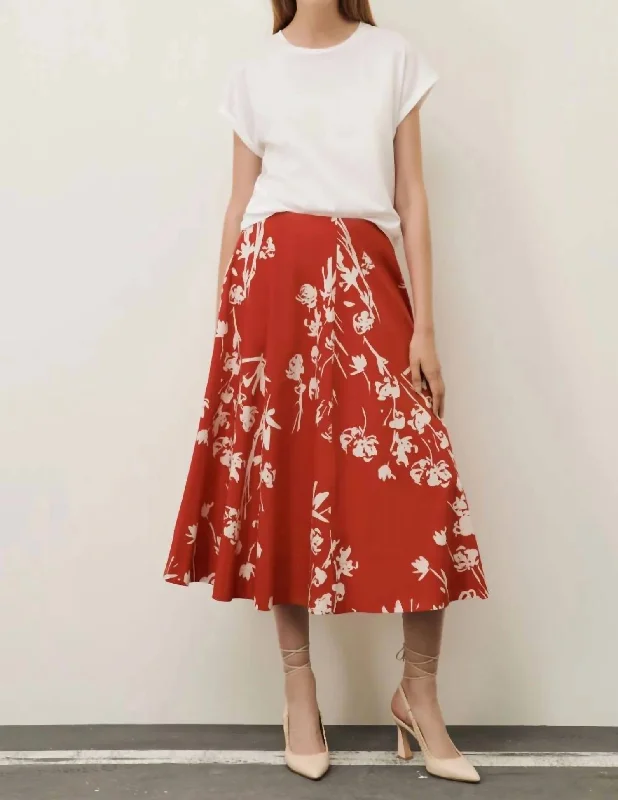 Zippered Dresses for Convenience -Geisha Skirt In Red