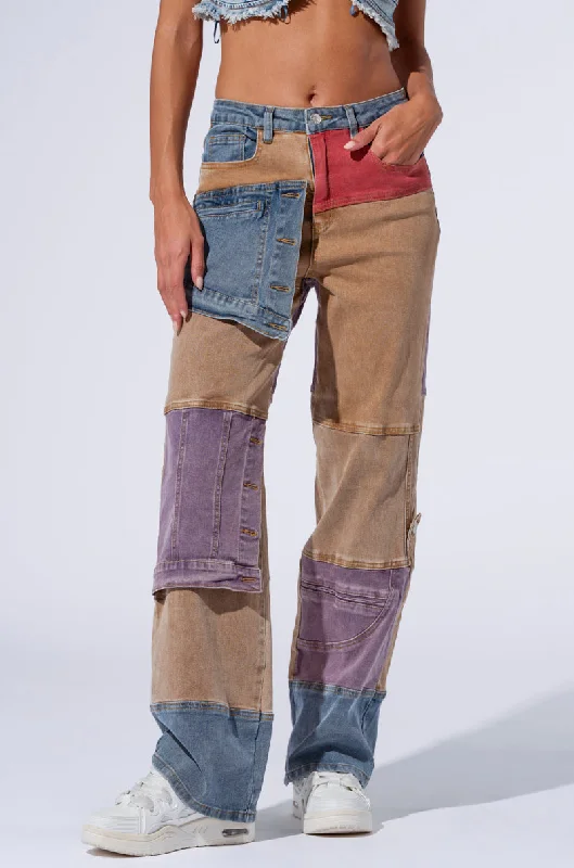 Painted Back Pocket Jeans for Artistic -SUPERNATURAL PATCHWORK JEANS