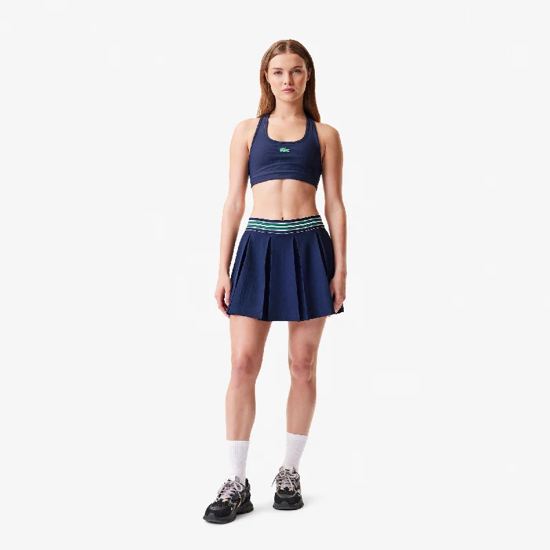 Stylish high-rise shorts for women with vintage-inspired designs and relaxed fits-Women's Piqué Tennis Skirt with Built-In Shorts Navy Blue