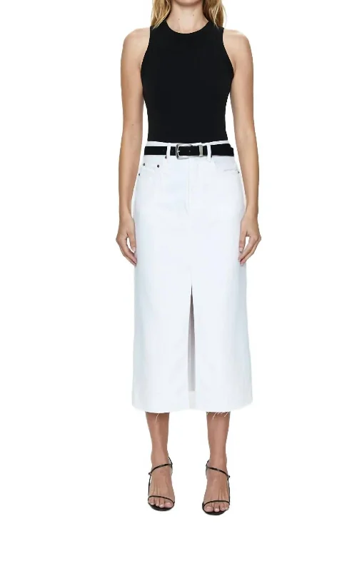 Pencil Dresses for Slimming -Alice Midi Skirt In White