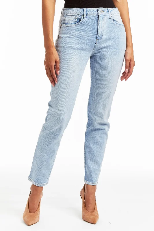 High Waisted Jeans for Shape -High Rise Slim Straight Jean In Indigo