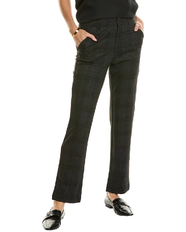 Trendy tight trousers for women with zipper details and edgy finish -T Tahari High Waist Ankle Straight Pant