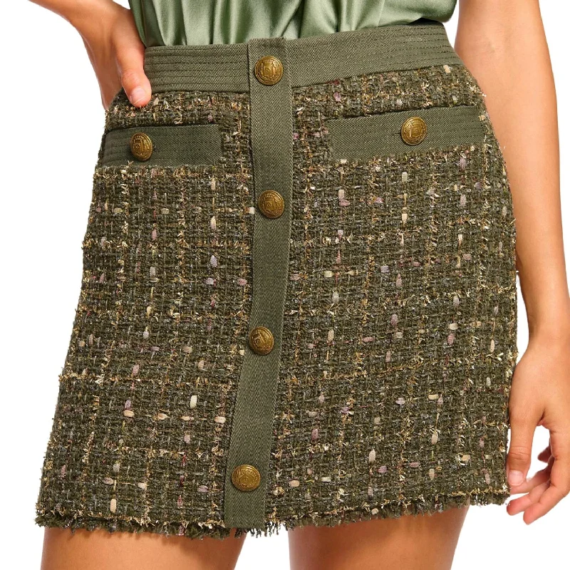 Wool Dresses for Warmth -Denver Skirt In Dark Sage