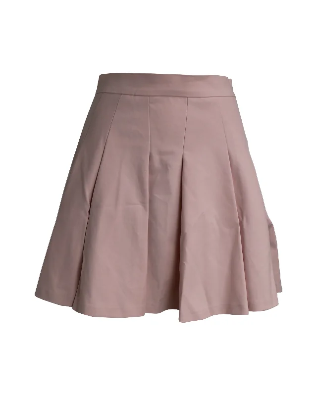 Minimalist Dresses for Simplicity -Red Valentino Pleated Mini Skirt in Pastel Pink Cotton