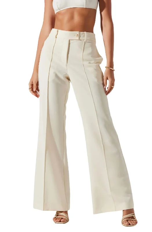 Tight fit trousers for women with ankle-length design and modern appeal -Chaser Pants In Cream