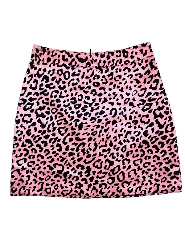 Floral Dresses for Romantic -Women's Satin Animal Print Mini Skirt In Pink