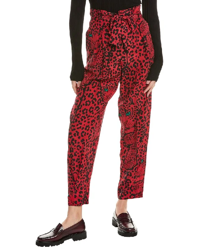 High-waisted tight trousers for women with slimming silhouette and smooth fit -RED Valentino Silk Pant