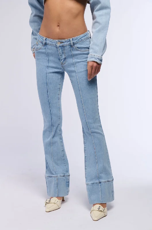 Shorts Jeans for Hot Days -HOTEL CALIFORNIA LIGHT WASH FLARE JEANS