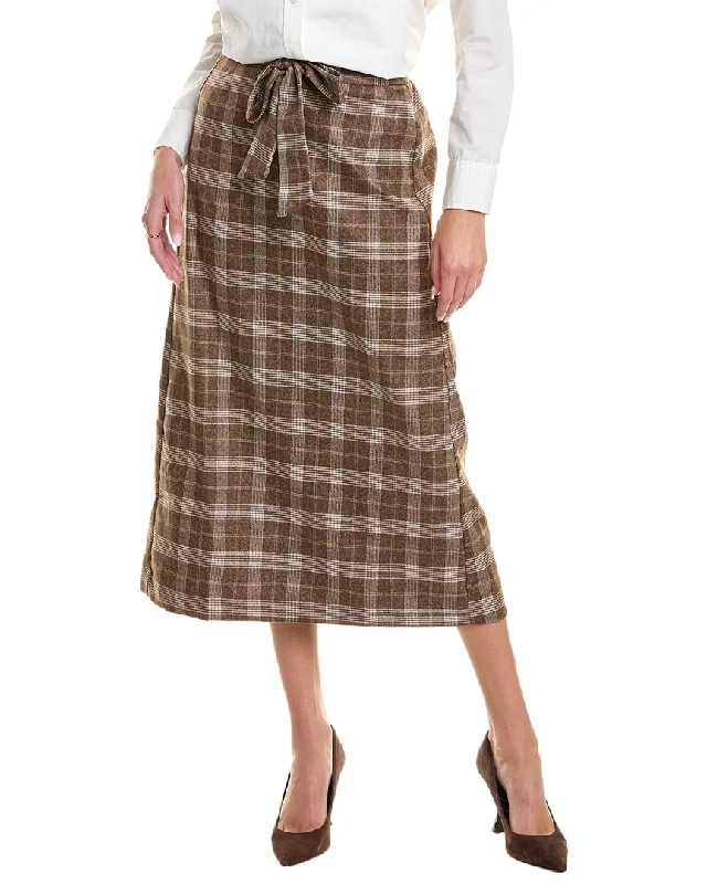 Embroidered Dresses for Detailed -YAL New York Plaid Tie Waist Pencil Skirt