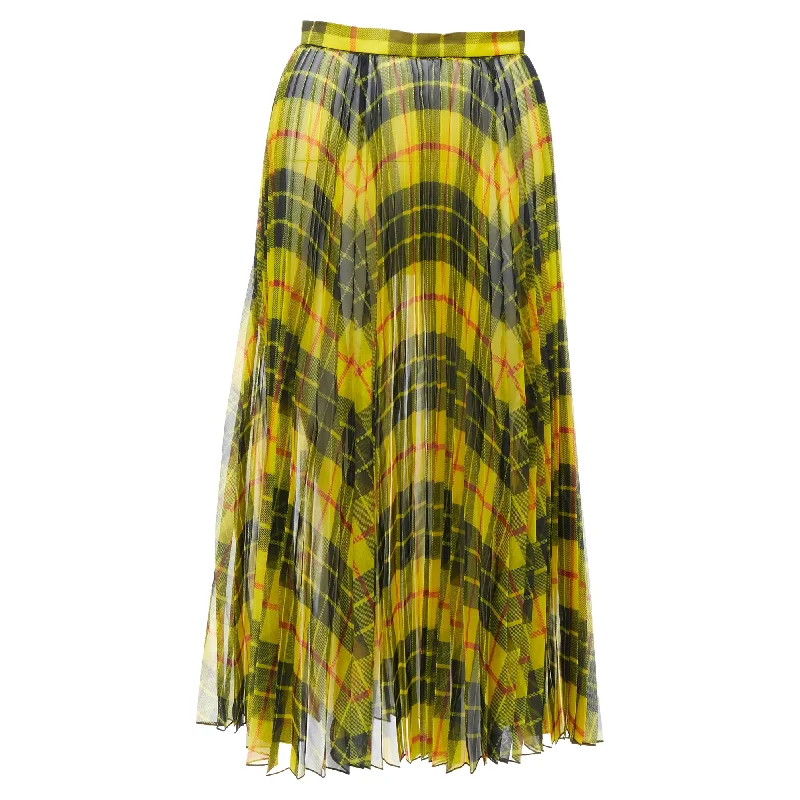 Sheath Dresses for Sophisticated -Junya Watanabe sheer punk plaid tartan pleated midi skirt