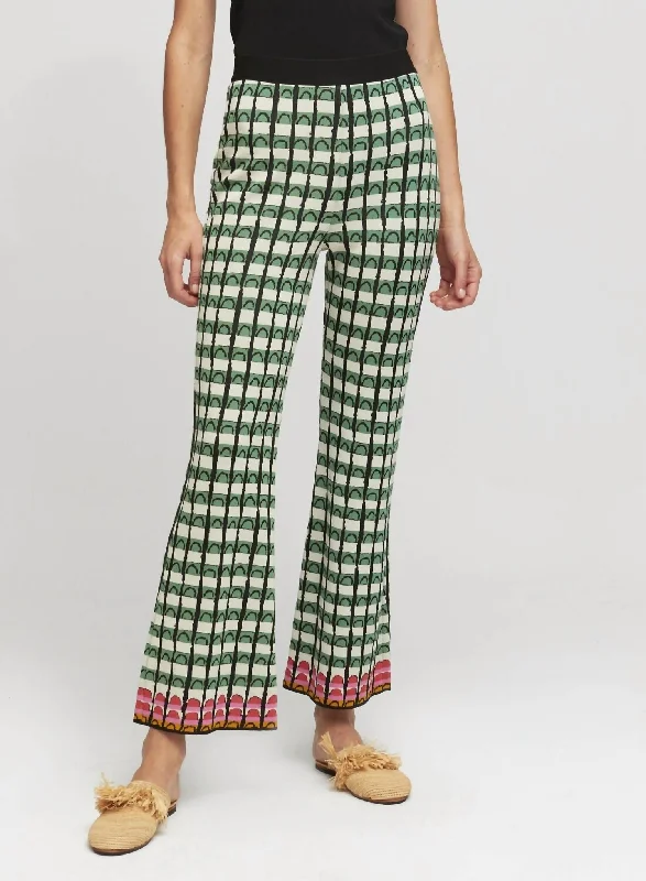 High-rise tight trousers for women with side zippers for easy styling -Lindi Pant In Green