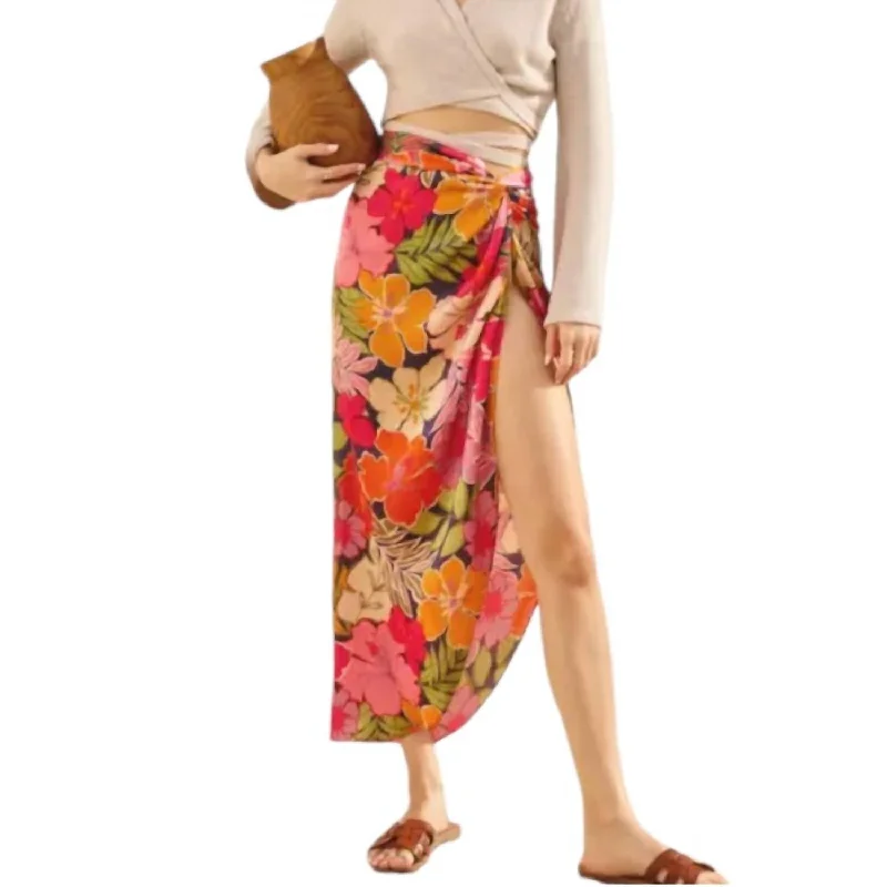 Formal Dresses for Occasions -Riding Waves Maxi Skirt In Hawaiian Garden