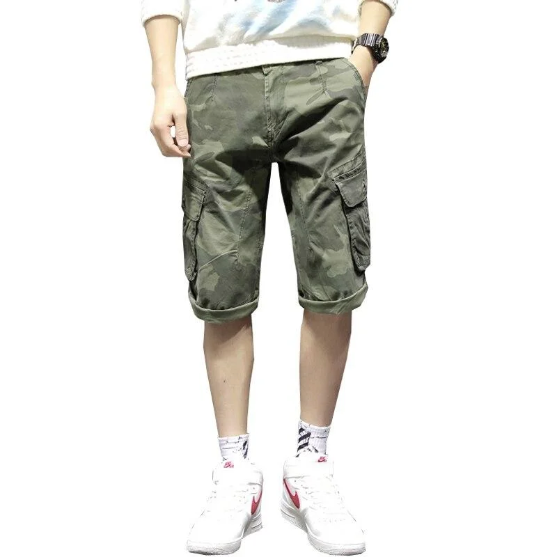 Classic Bermuda shorts for men with a relaxed fit and versatile design-Man's Casual Fashion Cotton Knee Length Bermudas Cargo Shorts