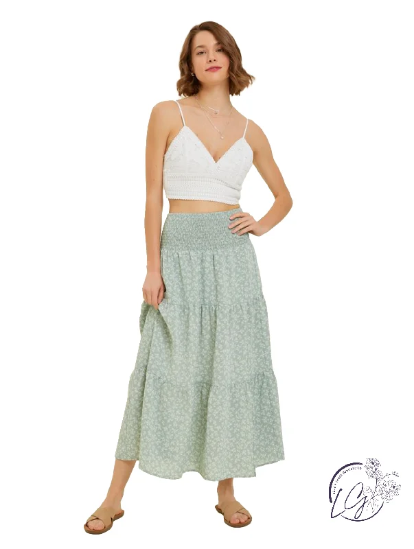 Office Dresses for Business -Feel the Breeze Floral Midi Skirt