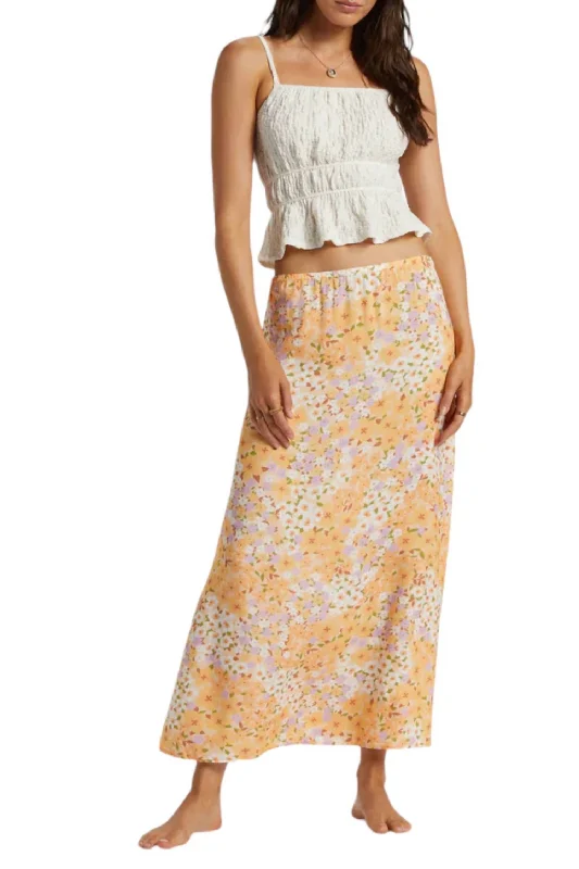 Off-shoulder Dresses for Feminine -Midi Moment Skirt In Peach Whip