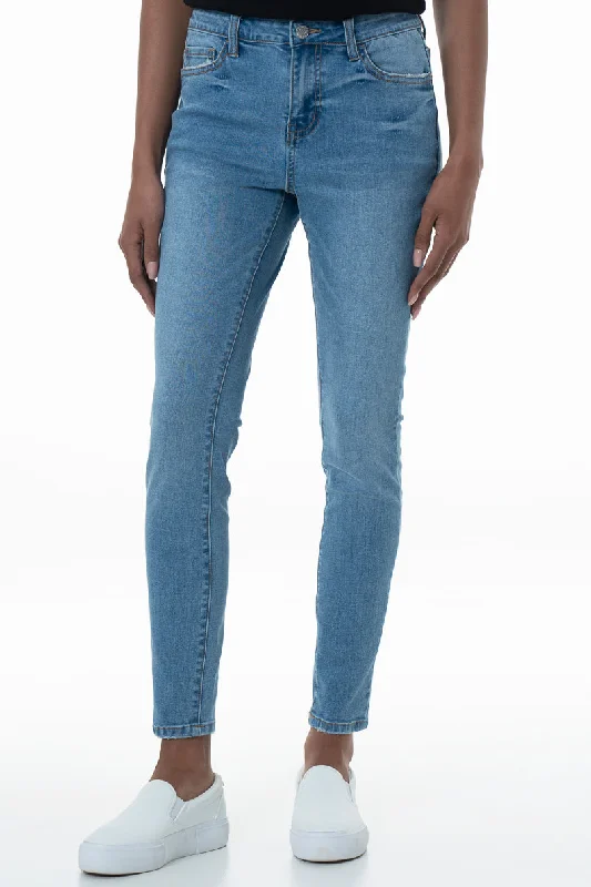 Yoga Jeans for Stretch -Rf12 Mid Rise Skinny Jeans _ 155033 _ Mid Wash