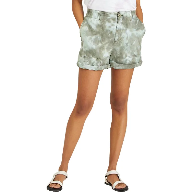 Trendy floral shorts for women with vibrant patterns for a chic and playful look-Sanctuary Womens Helious Tie-Dye Pocket Carpenter, Utility Shorts