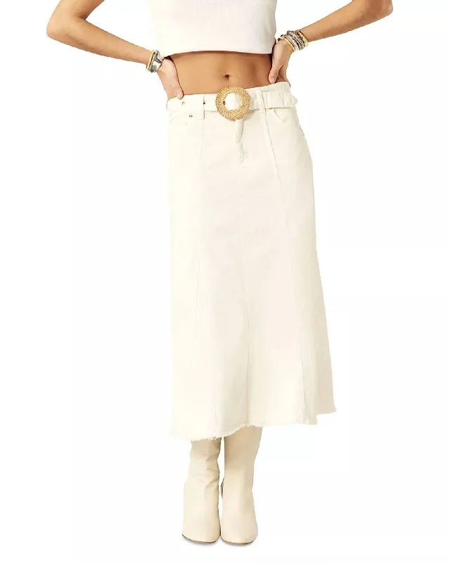 Mini Dresses for Youthful Look -Tinna Midi Skirt In White