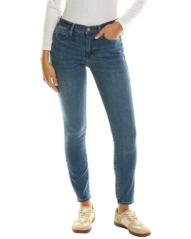 High-waisted tight trousers for women with pleated front and polished design -FRAME Denim Le High Skinny Jean