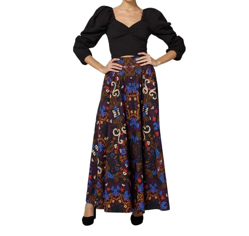 Minimalist Dresses for Simplicity -Esmeralda Ankle Skirt In Venezia Print