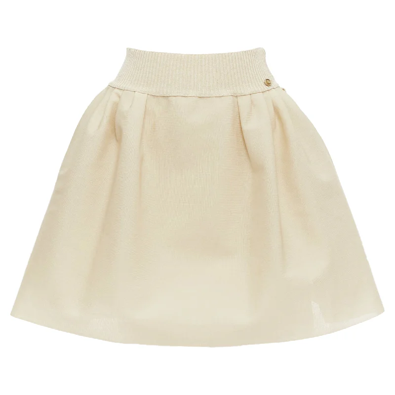 Geometric Dresses for Modern -Chanel Light Gold CC Logo Button Flared Skater Skirt