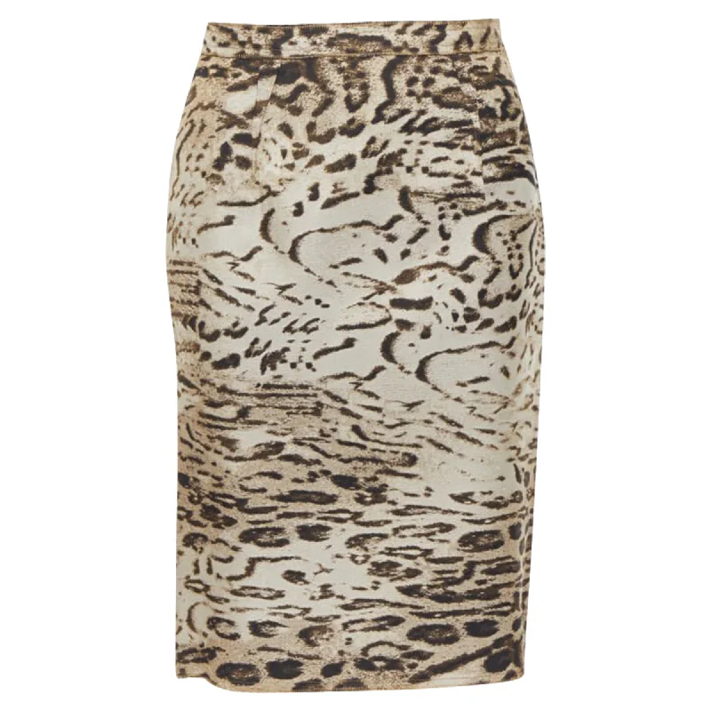 Orange Dresses for Energetic -Lanvin Alber Elbaz leopard print pencil skirt