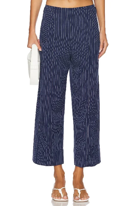 Cozy tight trousers for women with fleece-lined fabric for warmth during cold weather -Acadia Trouser In Blue Combo