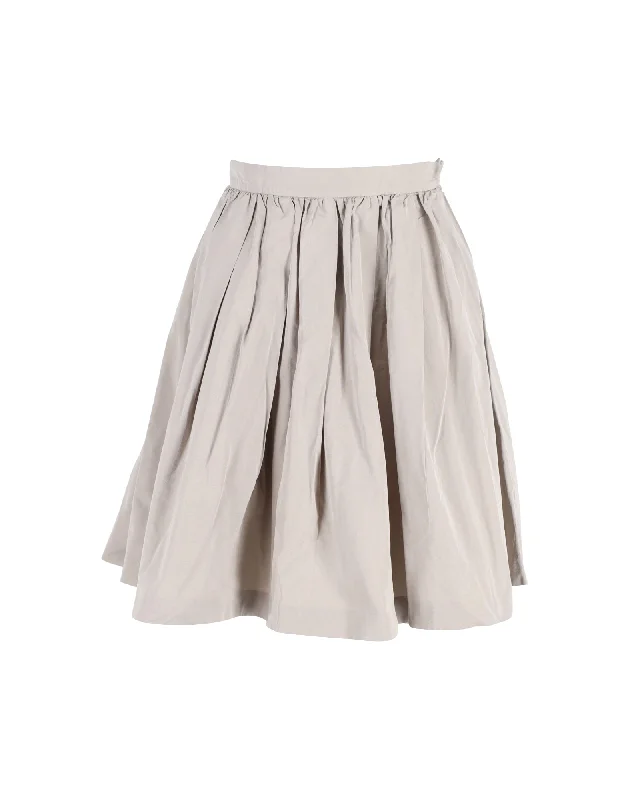 Belted Dresses for Shaping -Miu Miu A-Line Skirt in Beige Cotton