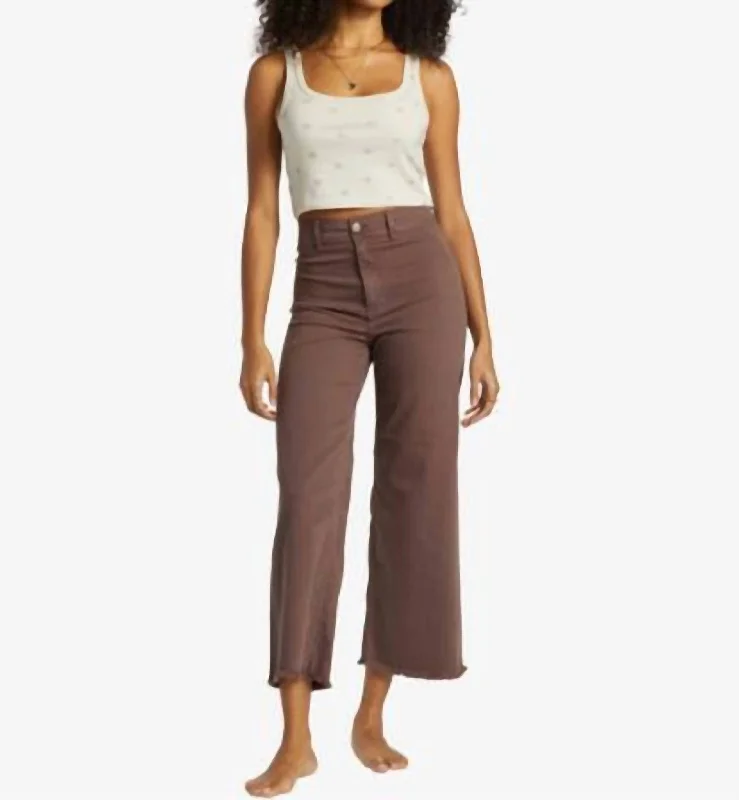 Skinny tight trousers for women with ankle-length and flattering cut -Free Fall Wide Legs Pant In Kona