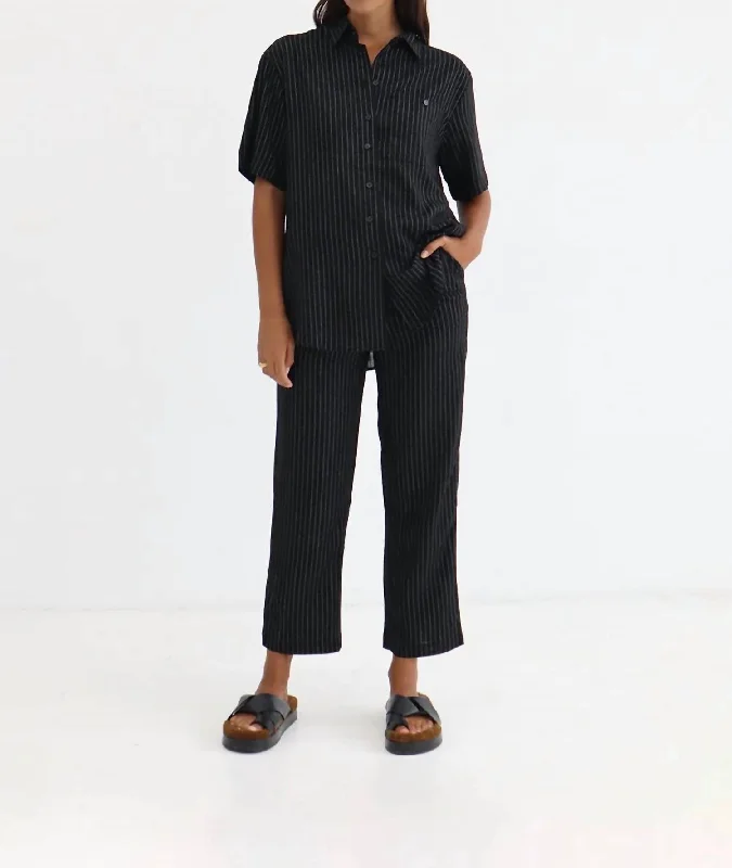 Soft wool tight trousers for women with cozy, refined fabric for cold weather -Genevieve Pants In Black