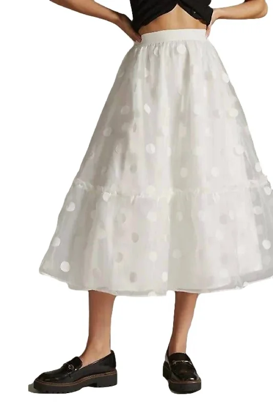 Formal Dresses for Occasions -Tulle Midi Skirt In Snowflake Dot