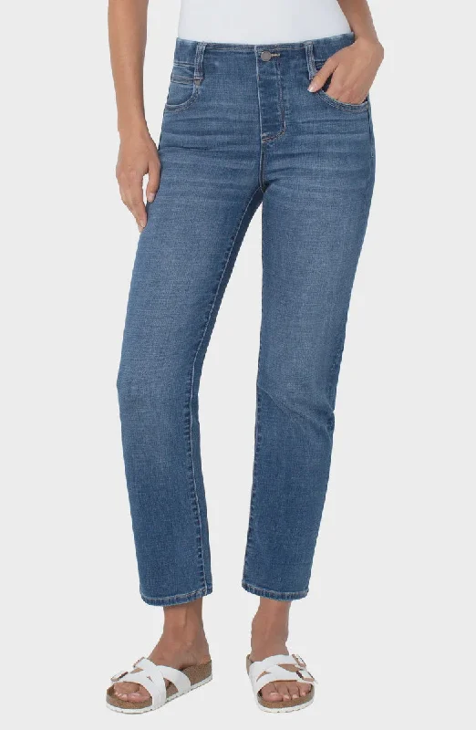 Frayed Hem Jeans for Edgy -Liverpool Gia Glider Slim (Johnstown) Jeans