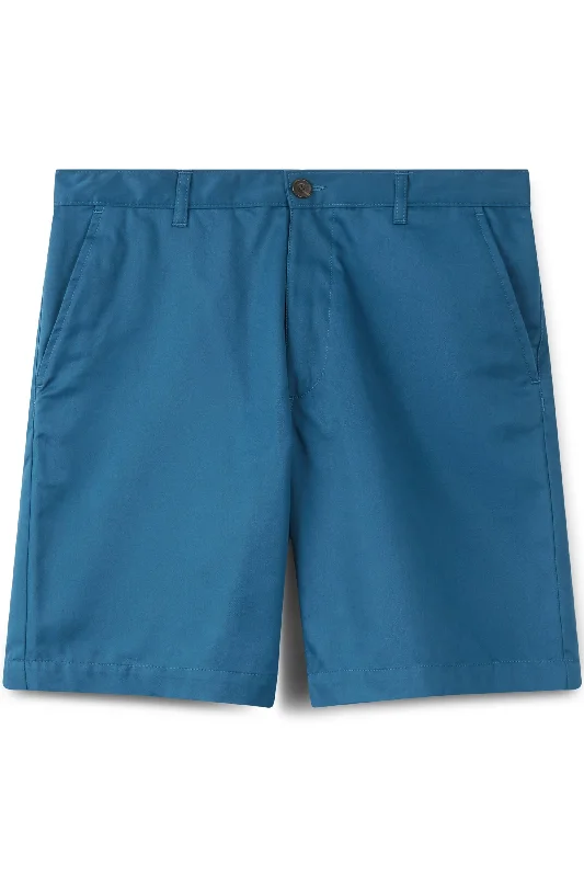 Trendy striped shorts for men with a contemporary pattern for a modern fashion statement-Men's Cotton Shorts - Classic - Blue Teal