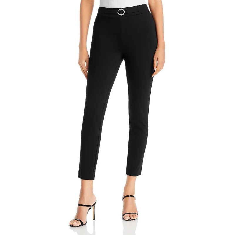 Sleek tight trousers for men with black color and slim, sharp cut -Womens Ponte High Rise Skinny Pants