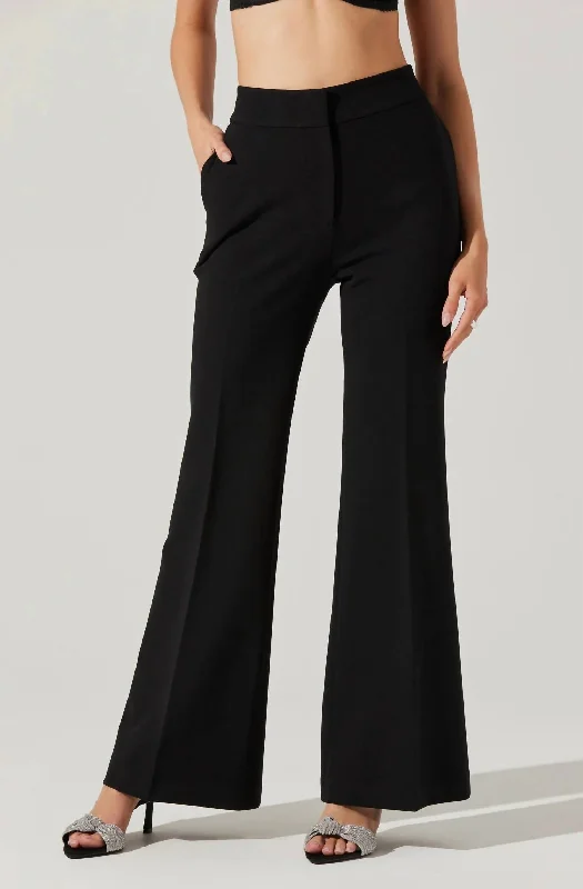 Vintage-inspired tight trousers for men with high waist and timeless look -Lawson High Waisted Trouser Pant In Black