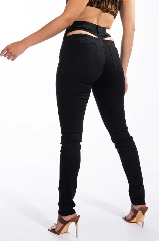 Anniversary Jeans for Special -HEIDE BACK CUT OUT SKINNY JEANS